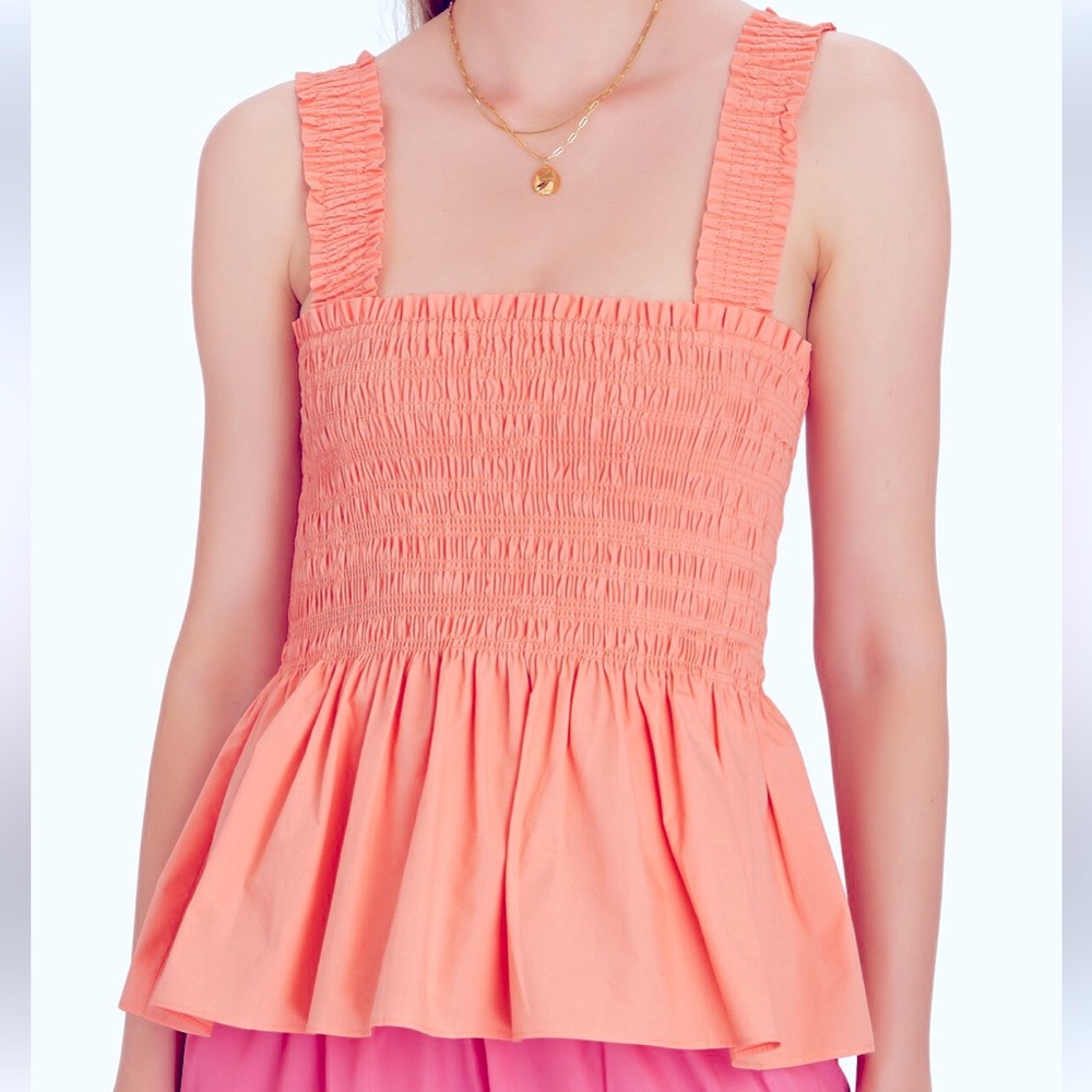 INTERMIX - Smocked Peplum Tank Top